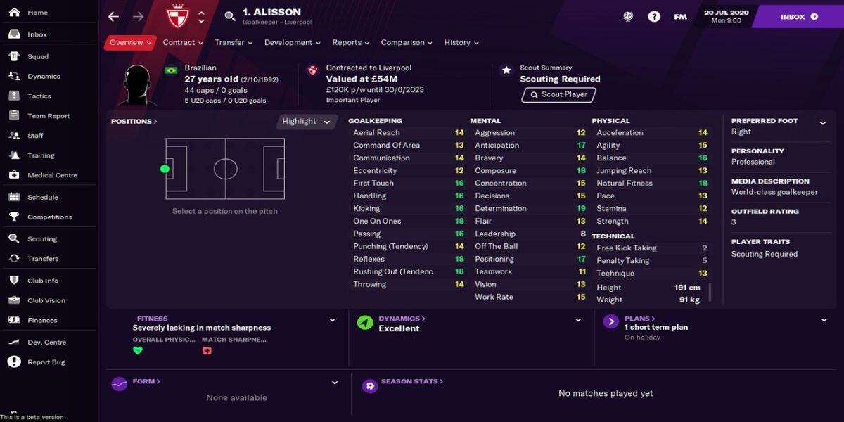 Football Manager 21 - Alisson