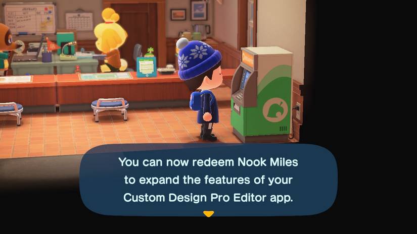 player accessing special shop terminal in resident services