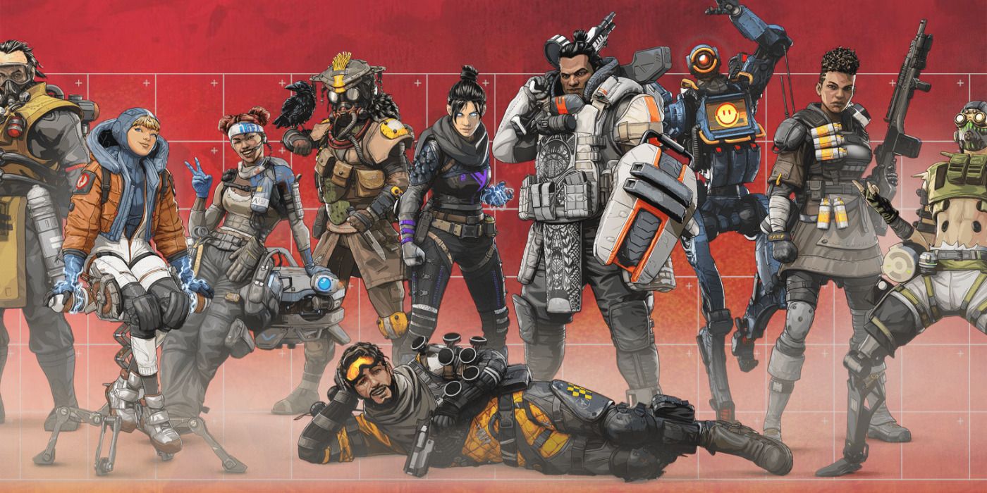 apex legends characters on a red season 8 background