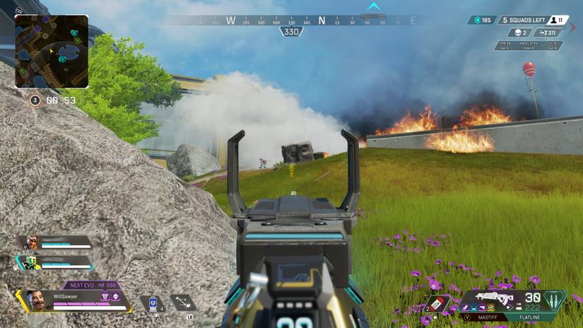 aiming at smoke in battle royale fight