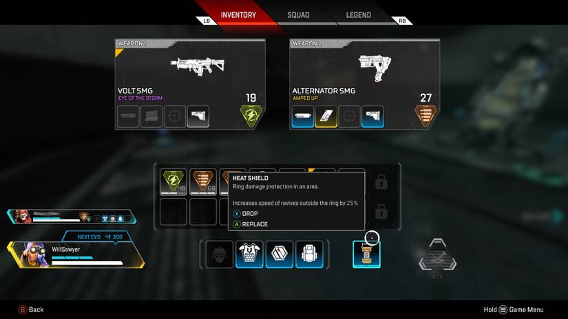 using survival items from inventory screen