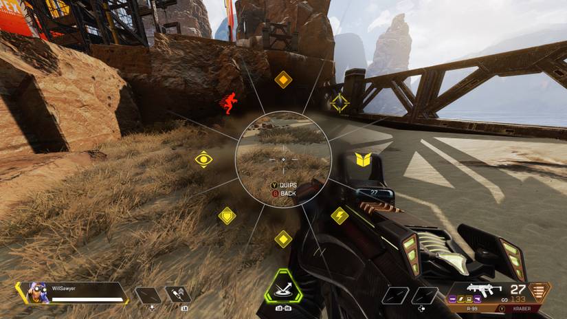 radial menu for communicating and pinging
