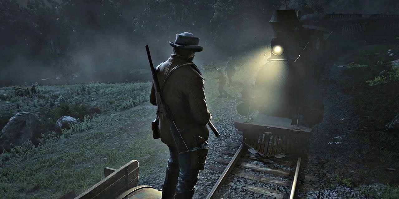 Arthur robs trains and banks in Red Dead 2