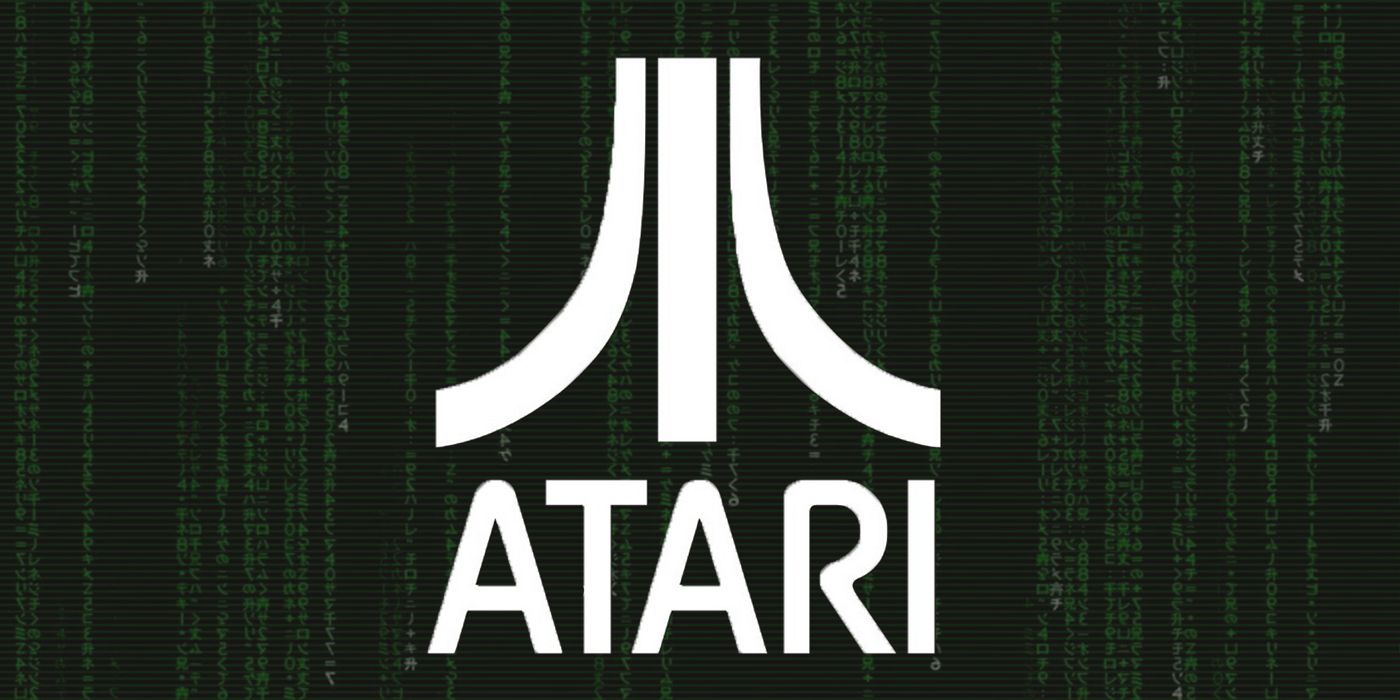 Atari logo over matrix