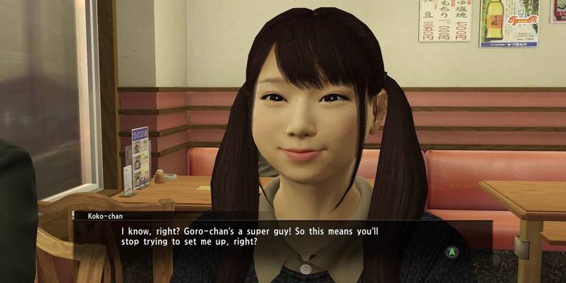 Yakuza 0 - Woman speaking in a cafe