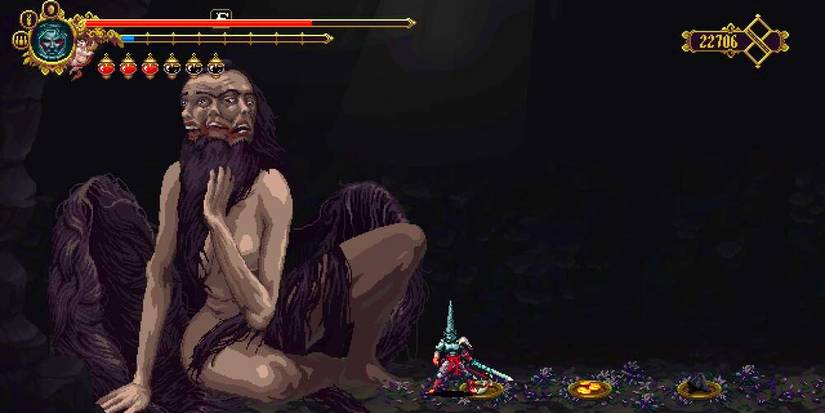 large and odd-looking NPC at the bottom of the grievance ascends area.