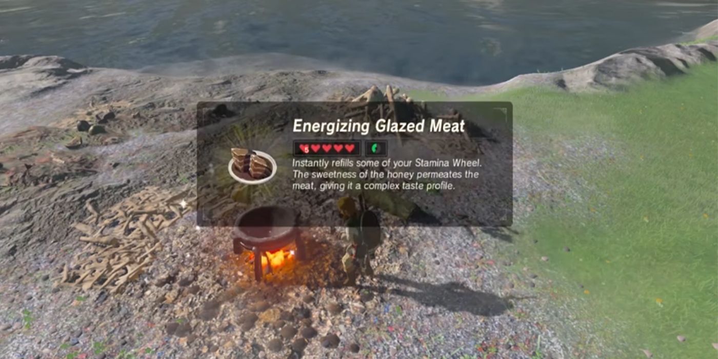 Link cooking glazed meat
