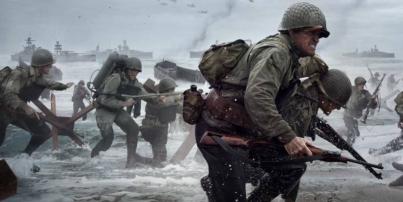 cod ww2 promo art soldier carried