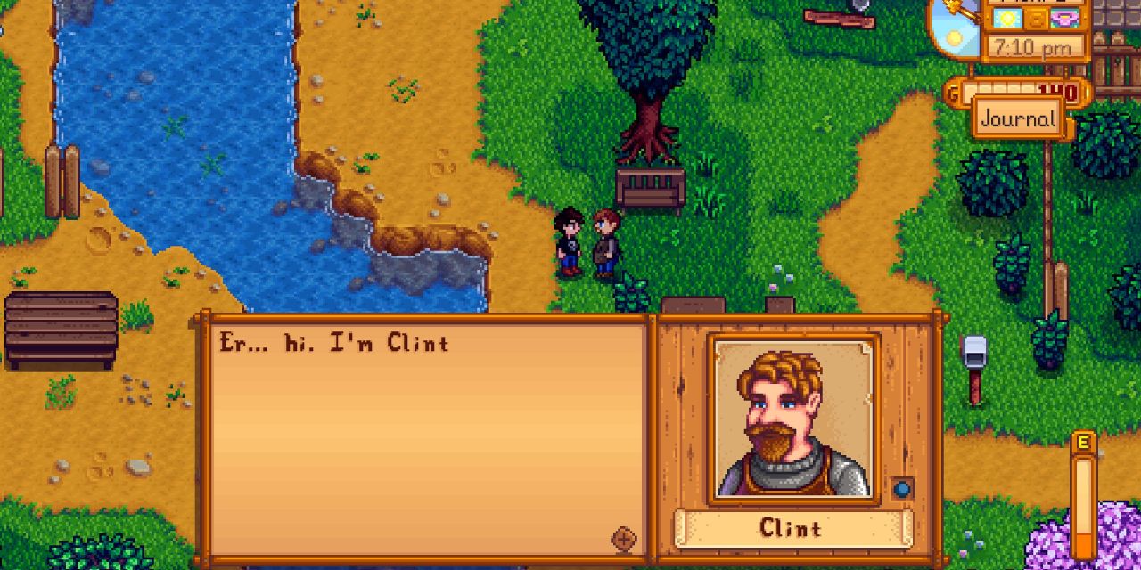 Clint introducing himself to the player