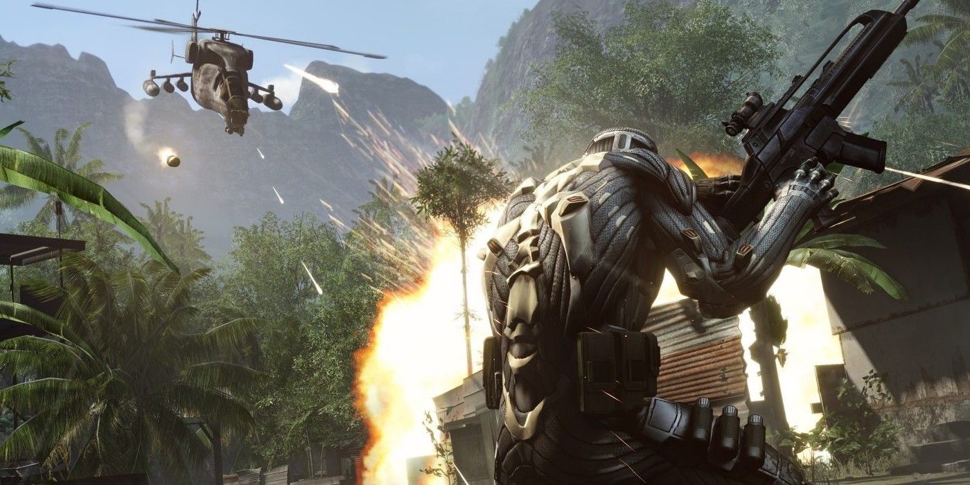 crysis remastered nanosuit vs helicopter