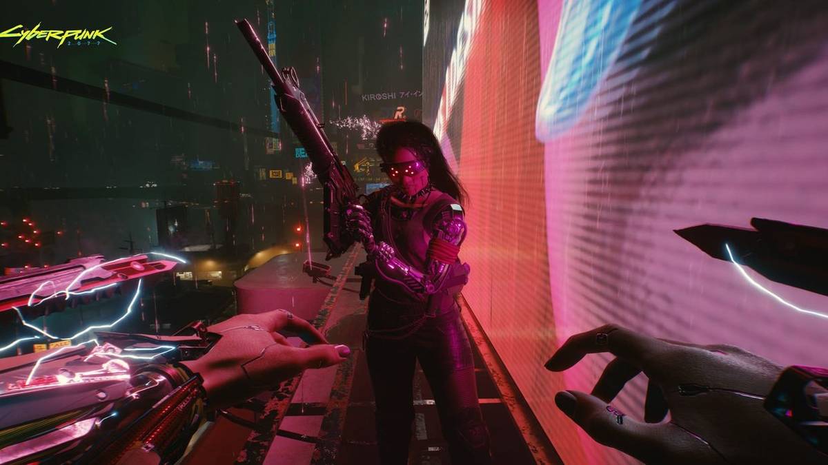 Cyberpunk 2077 Taking On An Enemy With Electrified Mantis Blades