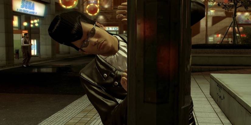Yakuza 0 - Rocker hiding behind post