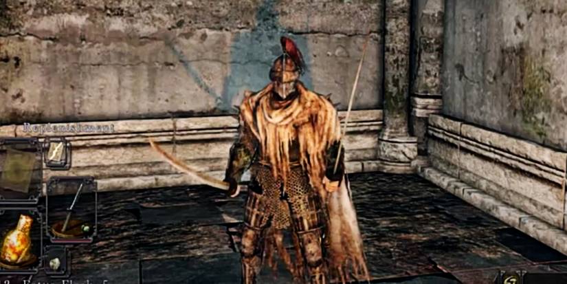 player holding 2 poison infused katanas.