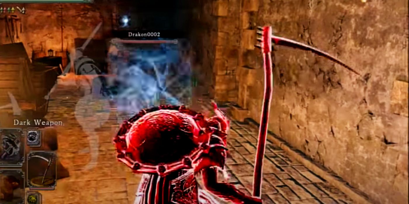 player invading while using a dark scythe.