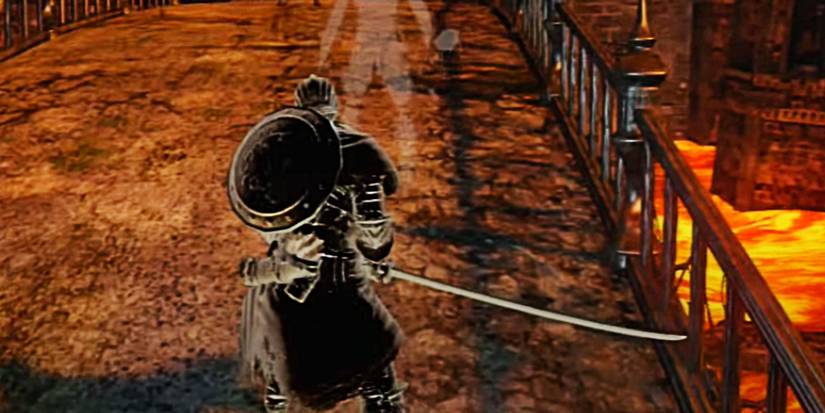 player as a black phantom holding a katana.