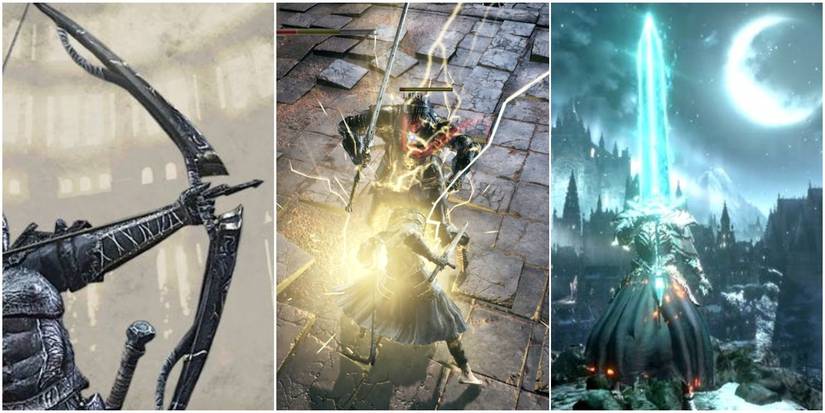 dragonrider bow, lightning stake miracle, and old moonlight sorcery.