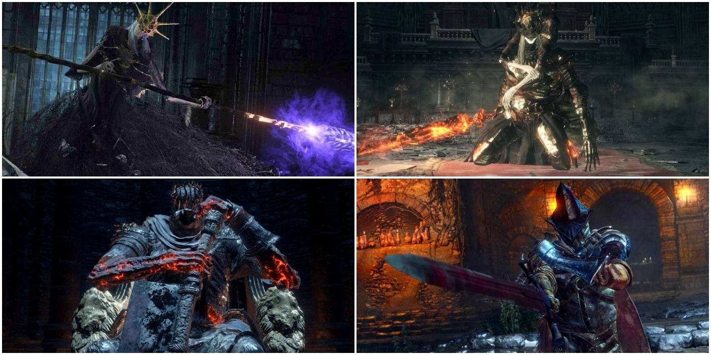 the four main bosses in dark souls 3: aldrich, twin princes, yhorm, and abyss watchers.