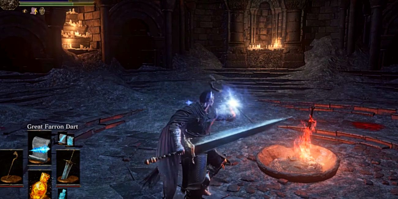 player with a staff and the moonlight greatsword.