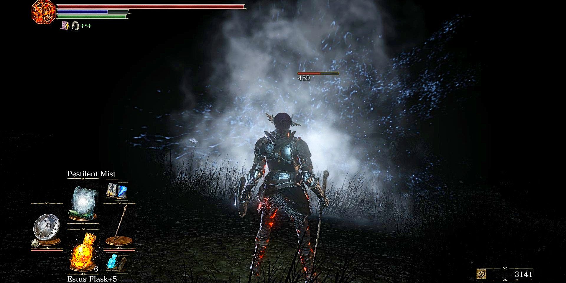 player getting revenge on high lord wolnir with their own cloud of deadly vapors.