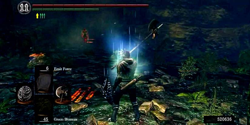 player using the magical one handed axe.