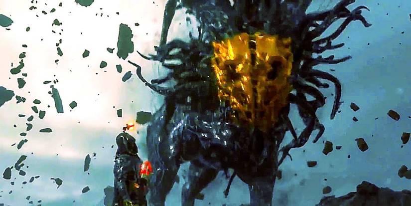 Death Stranding fighting giant boss