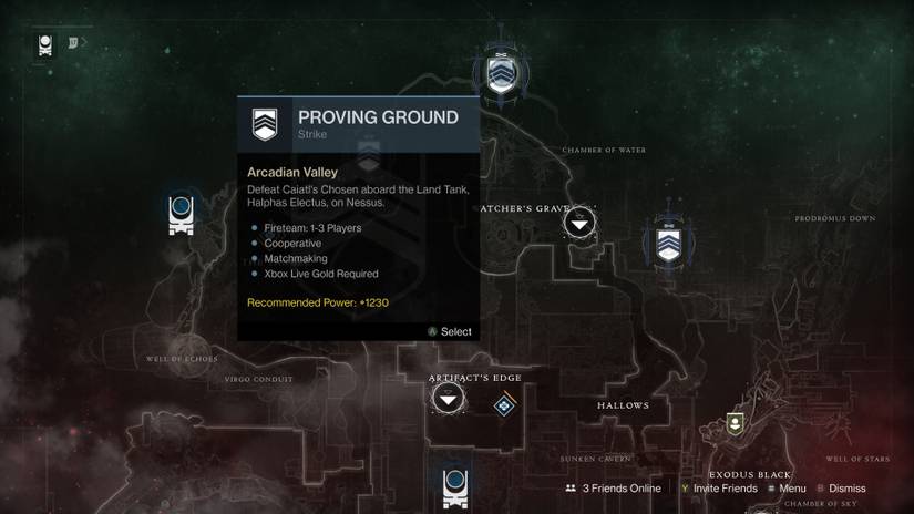 new season of the chosen strike location on map
