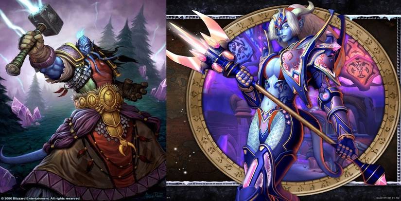 Draenei shaman and and draenei paladin warcraft the burning crusade