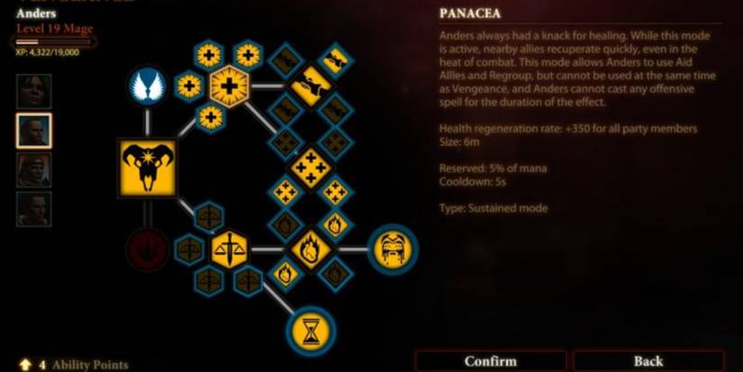 dragon age 2 skill tree menu