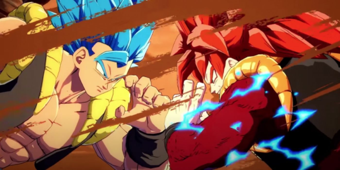 Both Gogeta's fighting in Dragon Ball FighterZ