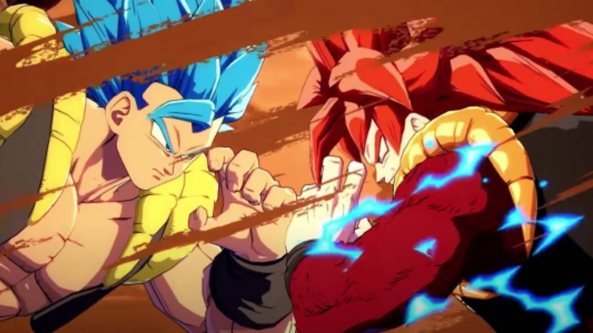 Both Gogeta's fighting in Dragon Ball FighterZ