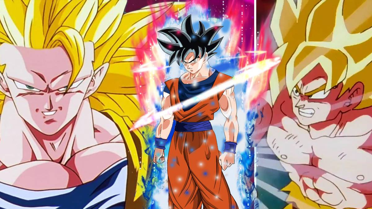 Goku from the Dragon Ball series (Super Saiyan 3, Ultra Instinct and Super Saiyan 1)