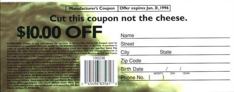 Earthbound 10 dollar coupon with fart background