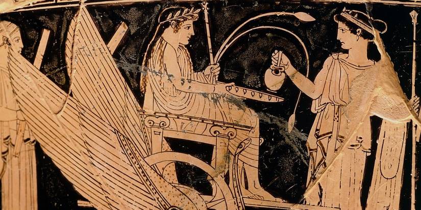 The Eleusinian Mysteries depicted on a greek pot