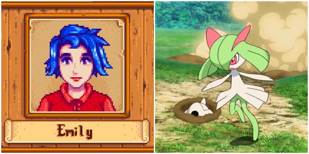 Emily, and a Kirlia in the Pokemon anime