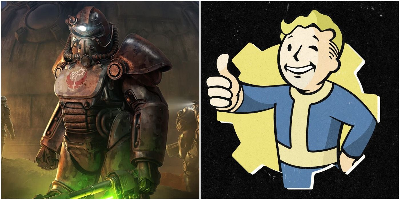 (Left) Character in power armor (Right) Thumbs up from Vault Boy