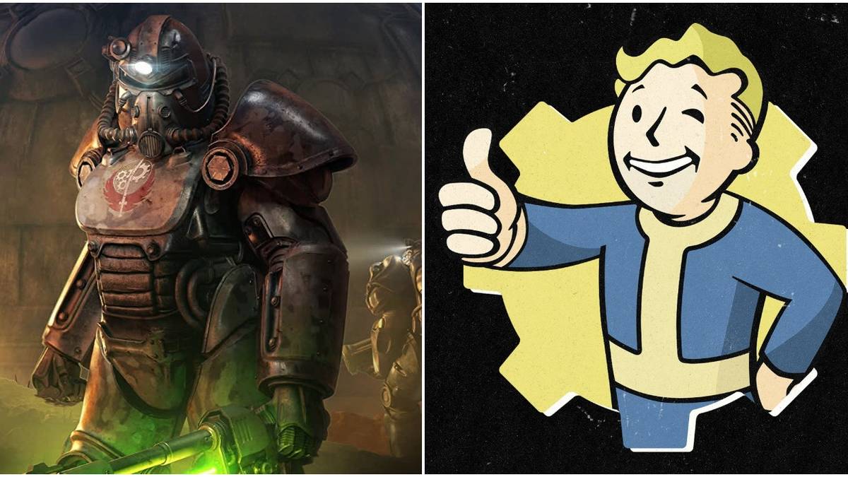 (Left) Character in power armor (Right) Thumbs up from Vault Boy