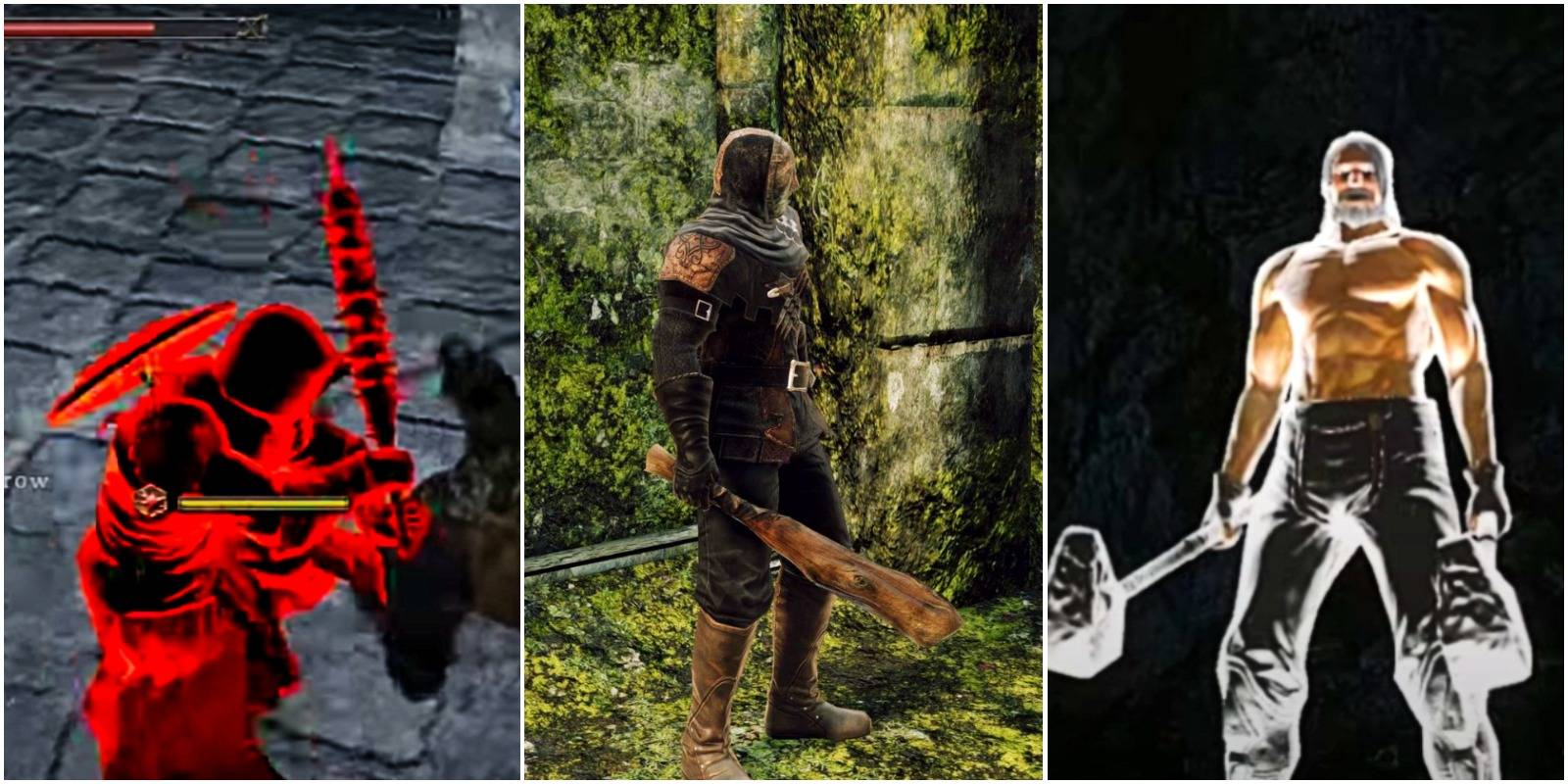 barbed club, blub, and craftsman's hammer.