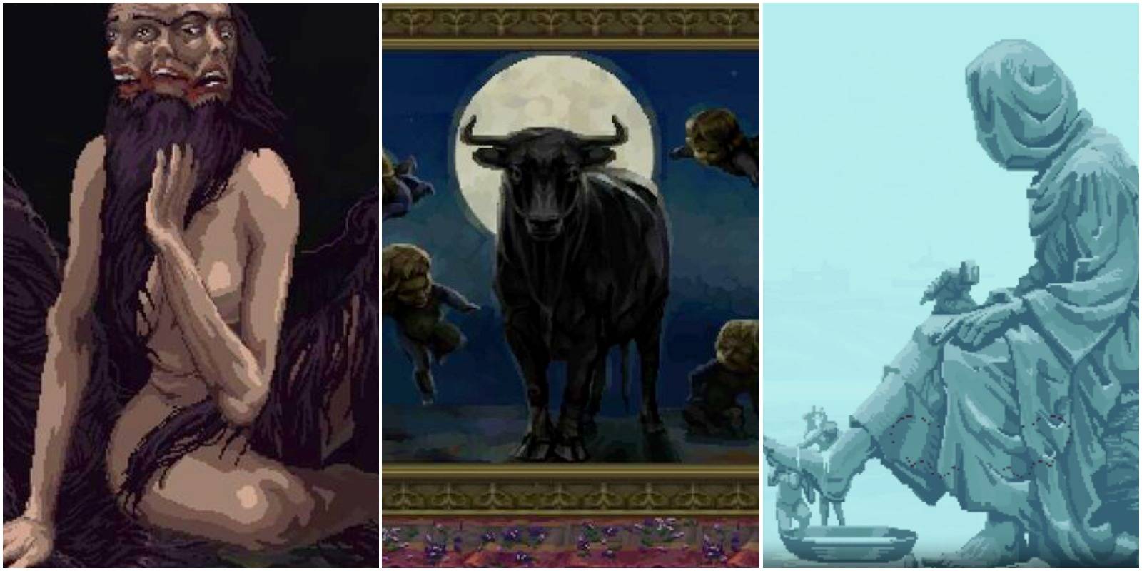 altasgracias, jocinero's painting, and the giant statue in the lake of silent pilgrims.