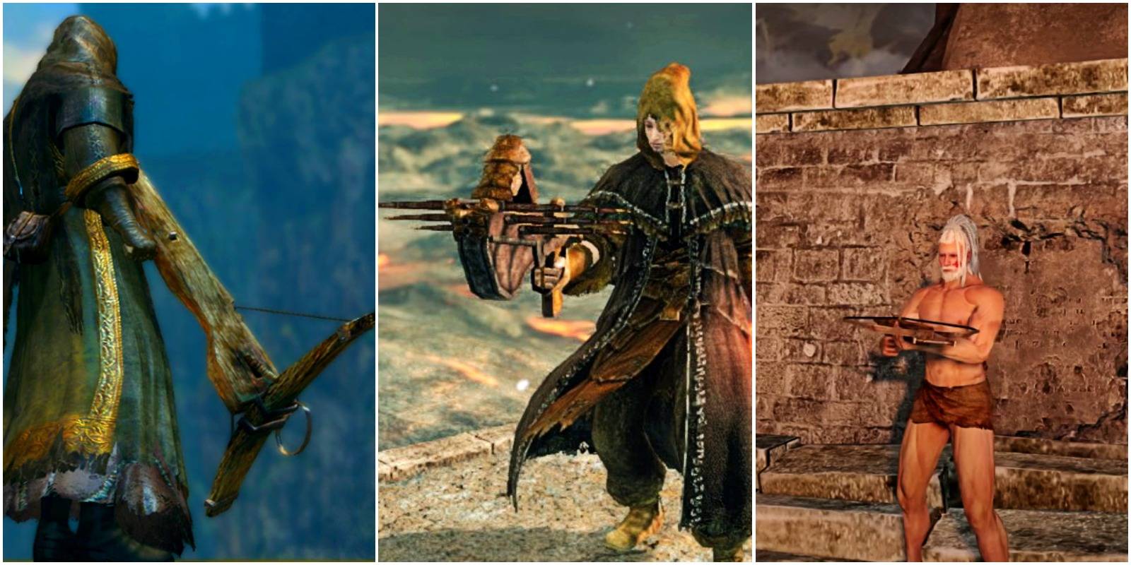 heavy crossnow, avelyn, and light crossbow.