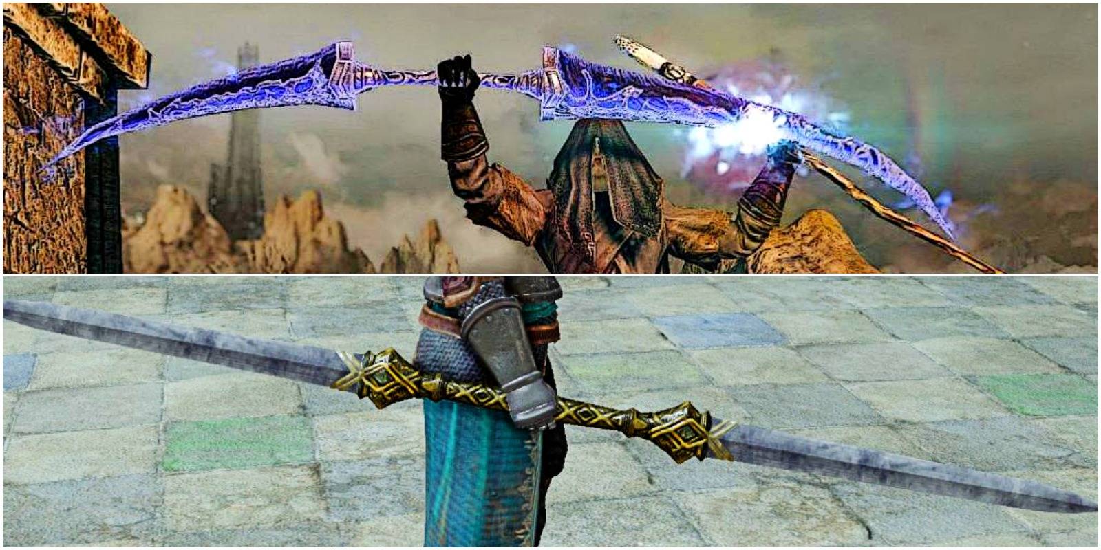 sorcerers twinblade and the regular twinblade.