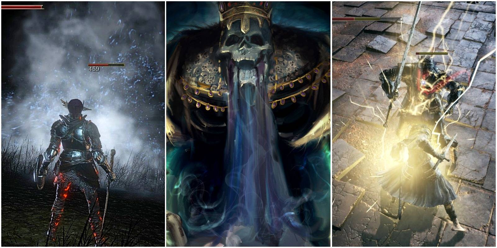 pestilent mist sorcery, art of the boss, and lightning stake miracle.