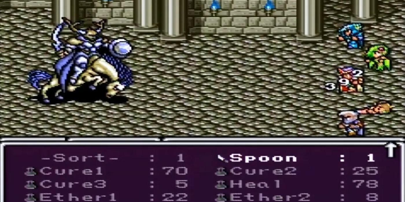 Using The Spoon (Final Fantasy IV) in battle against Odin