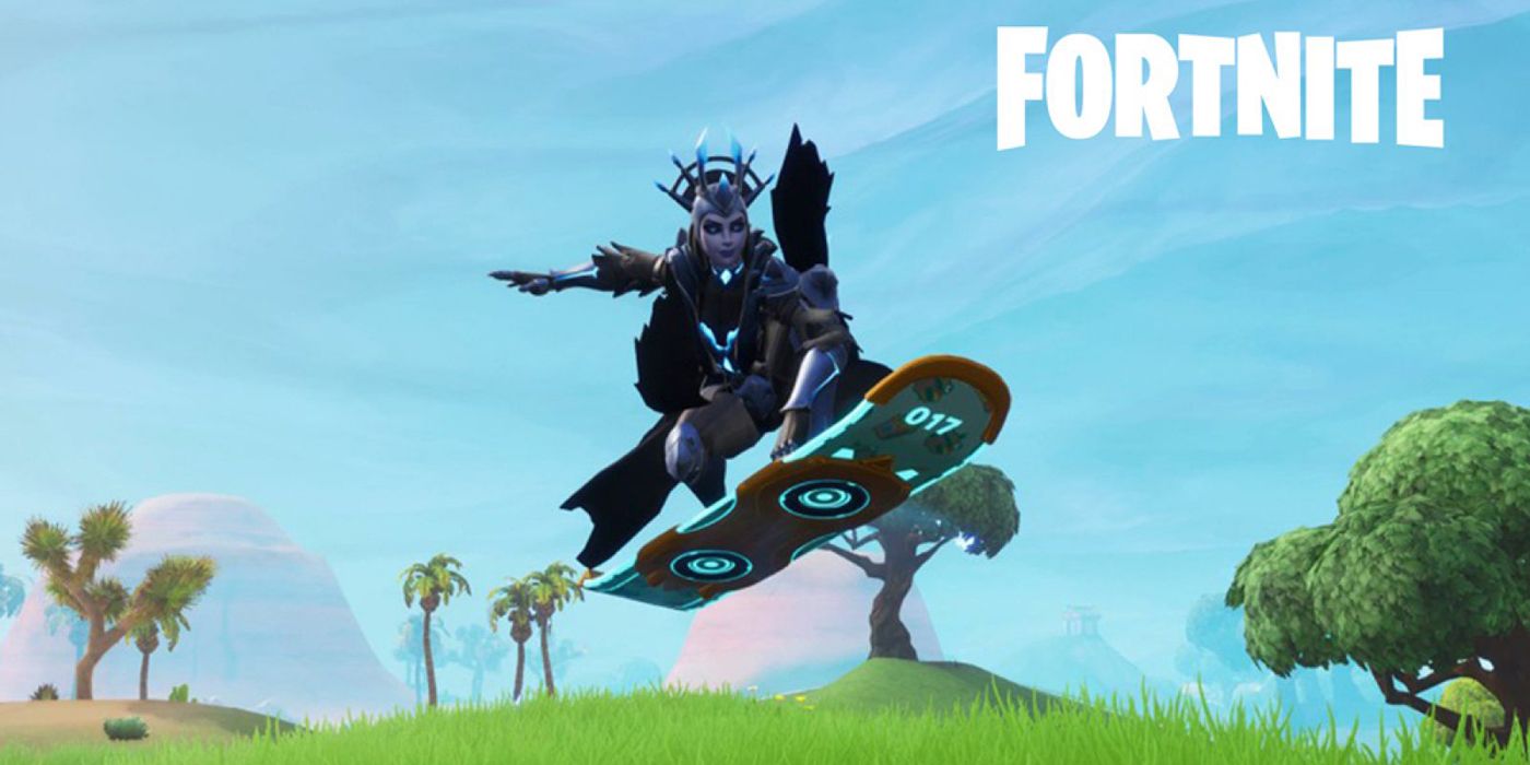fortnite character riding hoverboard