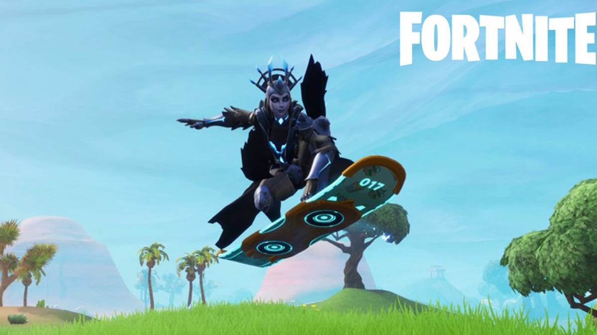 fortnite character riding hoverboard