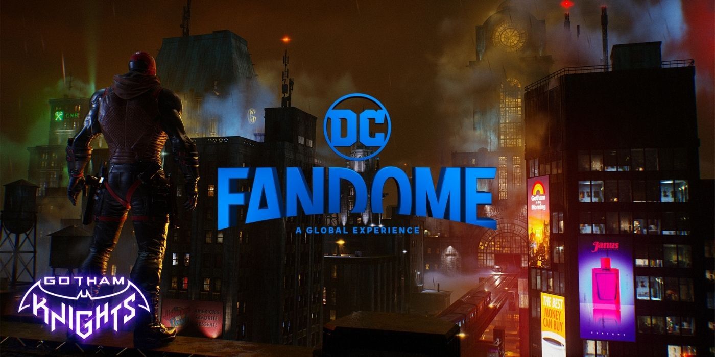 dc fandome logo over cityscape image of gotham