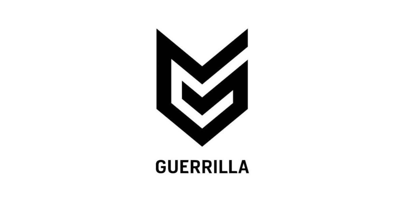 guerrilla games black logo on a white background
