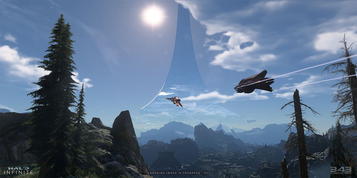 Halo Infinite concept render Banshees flying