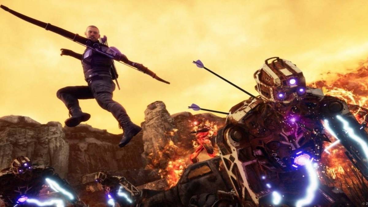 hawkeye destroys aim bot in marvels avengers