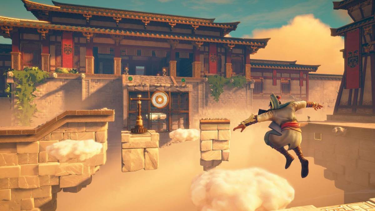 ku cloud walker hopping towards a temple