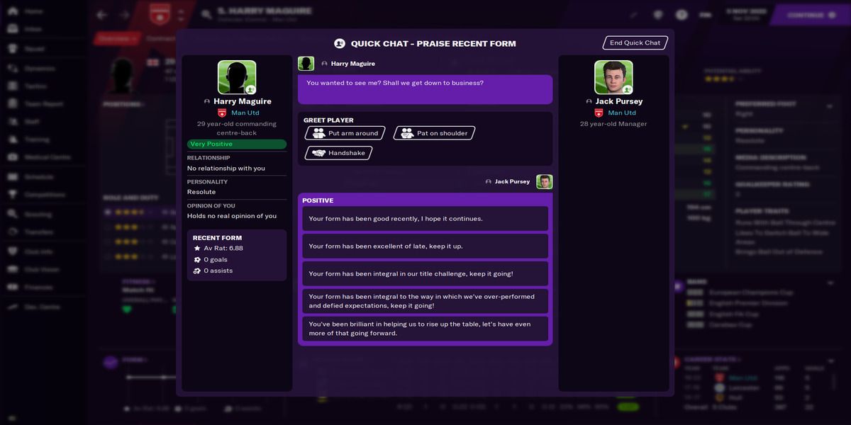 Football Manager 21 - individual chat